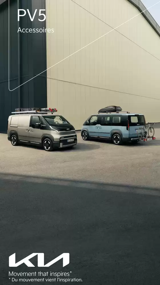 Catalogue KIA à Parcey | Kia France Brochure accessoires PV5 Mars 2026 | 2026-07-28T00:00:00.000Z - 2026-12-31T00:00:00.000Z