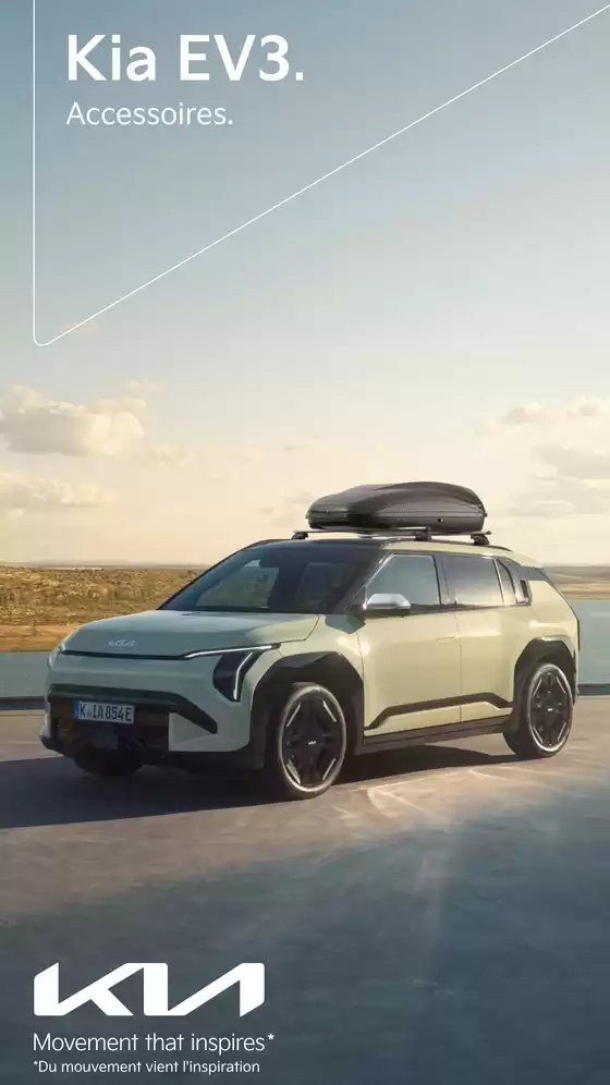 Catalogue KIA à Tarare | Kia France catalogue accessoires EV3 juillet 2026 | 2026-07-30T00:00:00.000Z - 2026-12-31T00:00:00.000Z