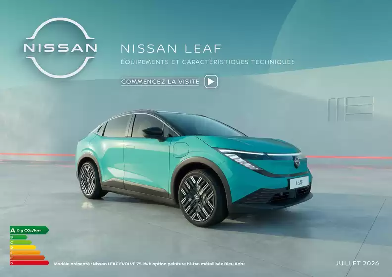 Catalogue Nissan | Fiche technique leaf | 2026-08-03T00:00:00.000Z - 2026-08-31T00:00:00.000Z