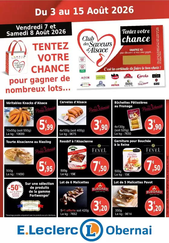 Catalogue E.Leclerc à Montreuil-sur-Ille | Club des Saveurs dAlsace | 2026-08-03T00:00:00.000Z - 2026-08-15T00:00:00.000Z