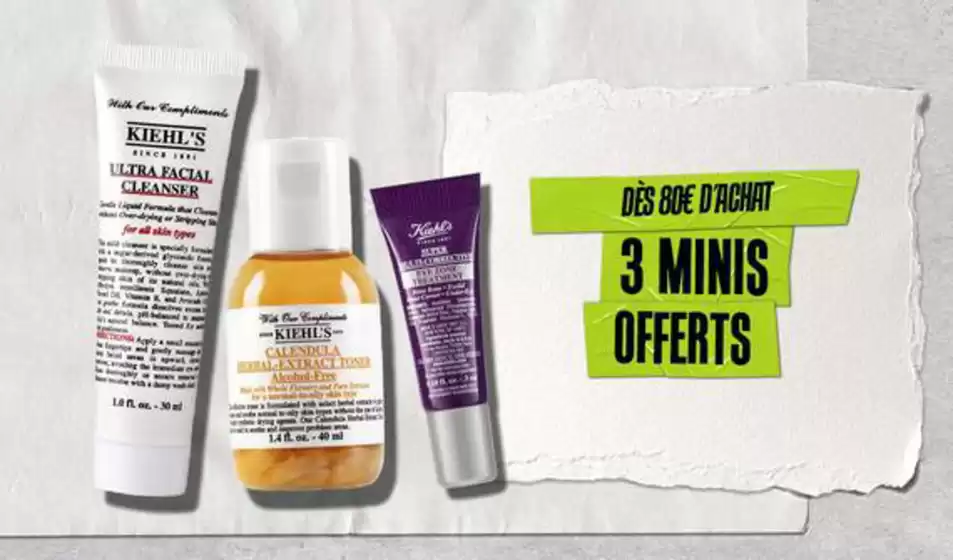 Catalogue Kiehl's | Dès 60€ d'achat, recevez 2 minis et dès 80€ d'achat, 3 minis offerts ! | 2026-08-05T00:00:00.000Z - 2026-08-31T00:00:00.000Z