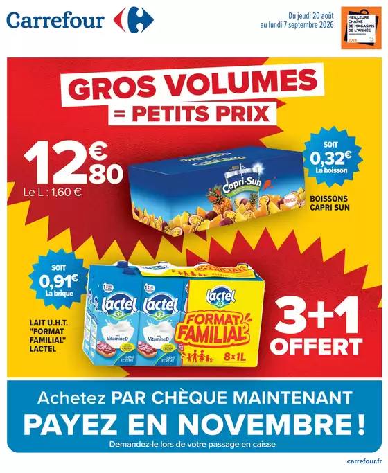 Catalogue Carrefour | GROS VOLUMES PETITS PRIX | 2026-08-07T00:00:00.000Z - 2026-09-07T00:00:00.000Z