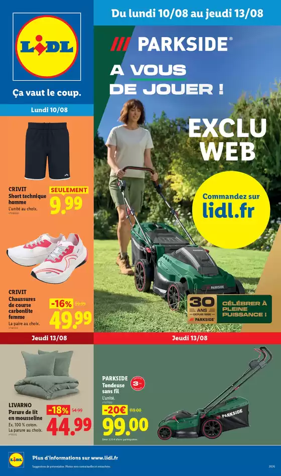Catalogue Lidl | Les Exclus Web de la semaine | 2026-08-10T00:00:00.000Z - 2026-08-13T00:00:00.000Z