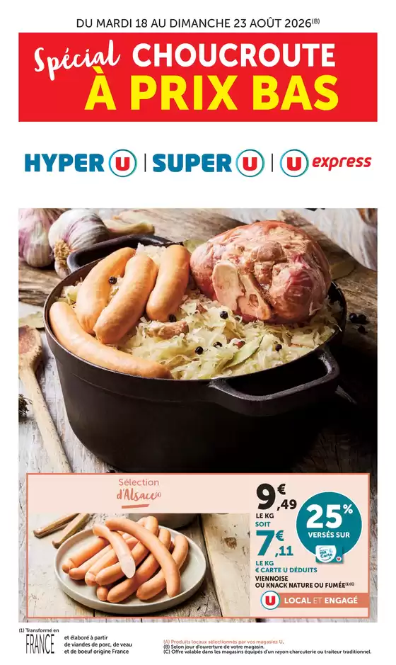 Catalogue Super U à Marseille | SPECIAL CHOUCROUTE À PRIX BAIS | 2026-08-18T00:00:00.000Z - 2026-09-23T00:00:00.000Z