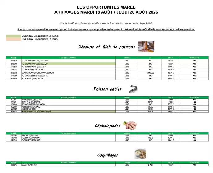 Catalogue Promocash à Le Havre | Offre marée | 2026-08-14T00:00:00.000Z - 2026-08-20T00:00:00.000Z