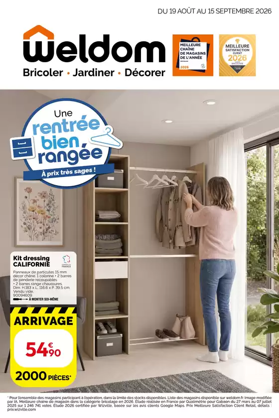 Catalogue Weldom | Une rentrée bien rangée | 2026-08-19T00:00:00.000Z - 2026-09-15T00:00:00.000Z
