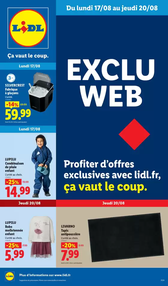 Catalogue Lidl à Saignes (Cantal) | Les Exclus Web de la semaine | 2026-08-17T00:00:00.000Z - 2026-08-20T00:00:00.000Z