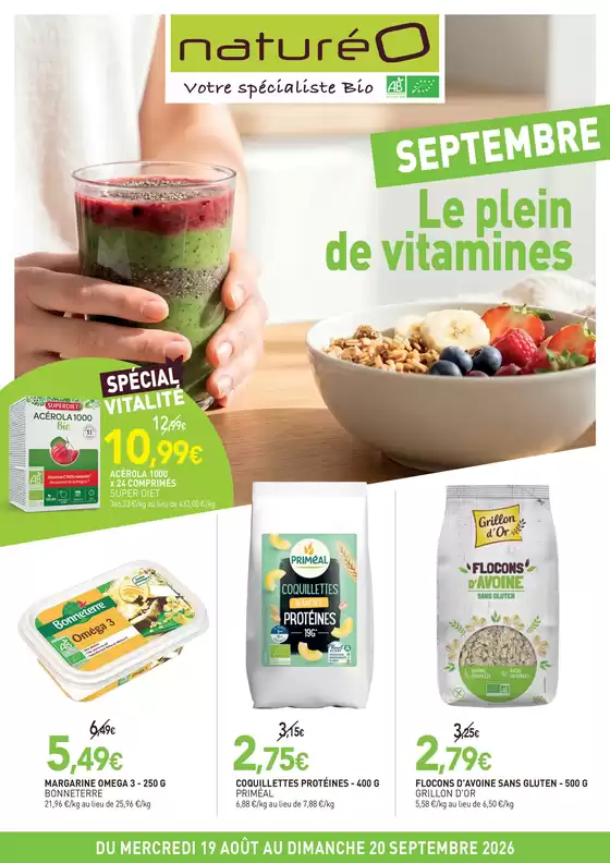 Catalogue NaturéO | Le plein de vitamines | 2026-08-19T00:00:00.000Z - 2026-09-20T00:00:00.000Z