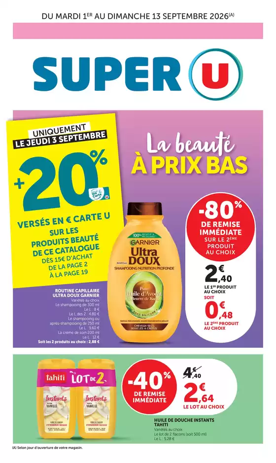Catalogue Super U à | Spécial Beauté | 2026-09-01T00:00:00.000Z - 2026-09-13T00:00:00.000Z