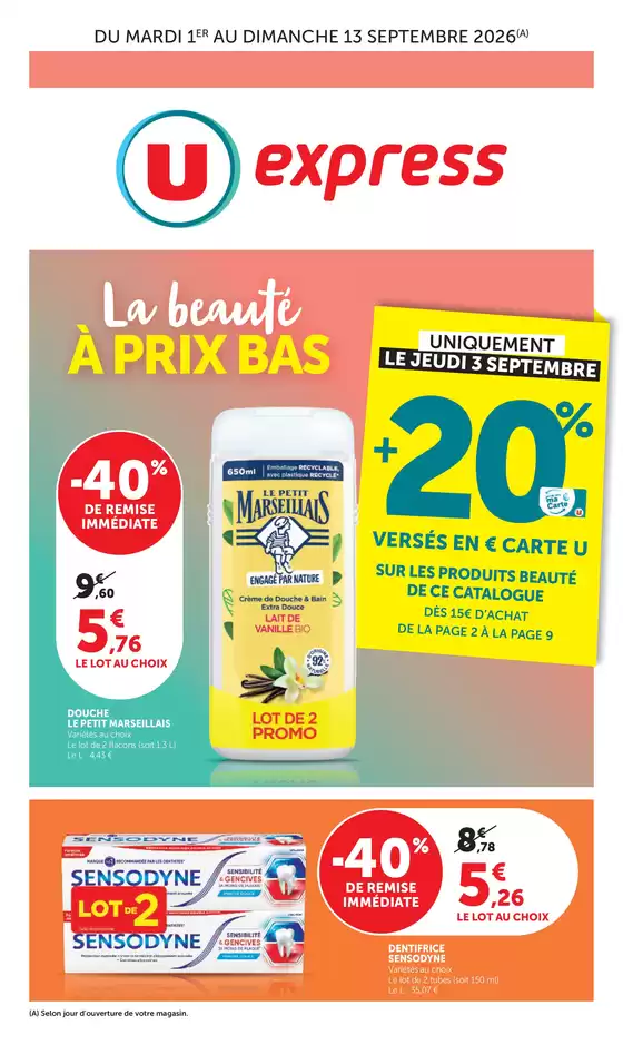 Catalogue U Express | Spécial Beauté | 2026-09-01T00:00:00.000Z - 2026-09-13T00:00:00.000Z