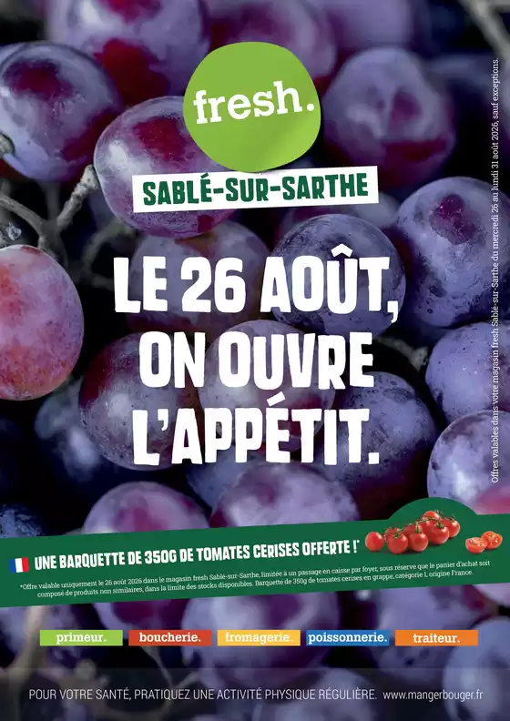 Catalogue Fresh | Le 26 août, on ouvre l’appétit. | 2026-08-26T00:00:00.000Z - 2026-08-31T00:00:00.000Z
