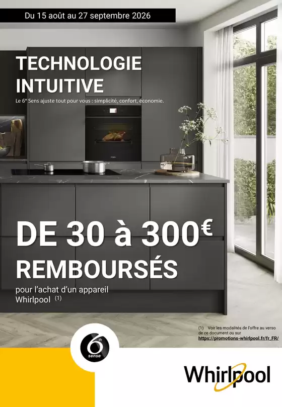 Catalogue Boulanger à Nîmes | OFFRE Whirlpool : jusqu'à 300€ remboursés ! | 2026-08-18T00:00:00.000Z - 2026-09-27T00:00:00.000Z