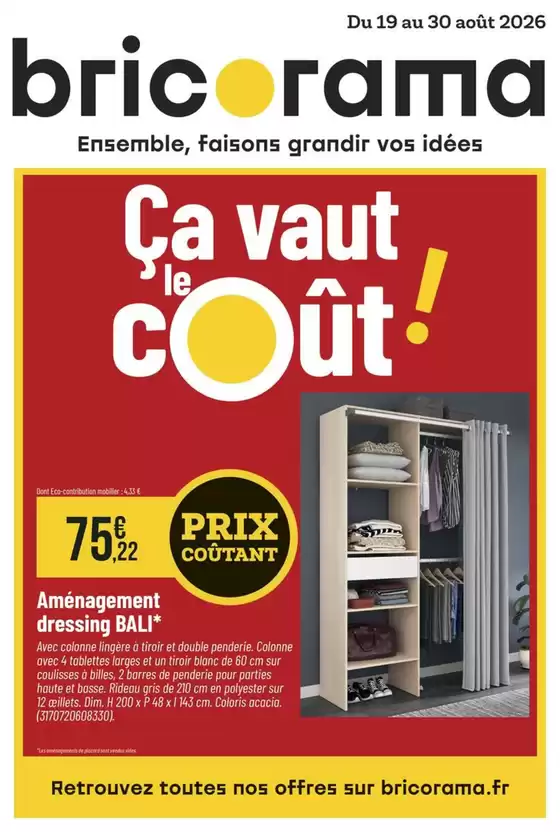 Catalogue Bricorama | Ça vaut le coût ! | 2026-08-19T00:00:00.000Z - 2026-08-30T00:00:00.000Z