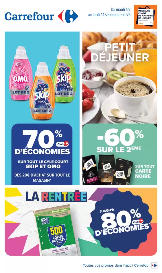 Catalogue Carrefour à Launaguet | PETIT DEJEUNER | 2026-09-01T00:00:00.000Z - 2026-09-14T00:00:00.000Z