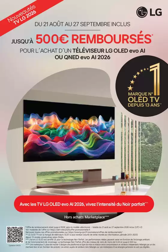 Catalogue Group Digital à Mareil-Marly | JUSQU’À 500€ REMBOURSÉS POUR L´ACHAT D´UN TÉLÉVISEUR LG OLED evo AI OU QNED evo AI 2026 | 2026-08-21T00:00:00.000Z - 2026-09-27T00:00:00.000Z
