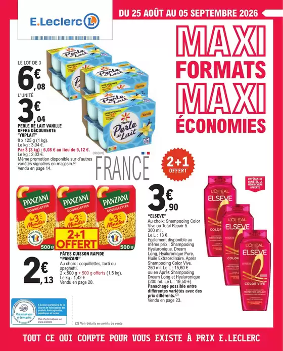 Catalogue E.Leclerc à Marmagne (Cher) | DEPENSER MOINS 20 GV - MIXTE | 2026-08-25T00:00:00.000Z - 2026-09-05T00:00:00.000Z