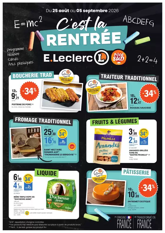 Catalogue E.Leclerc à Orange | RENTREE HYPER | 2026-08-25T00:00:00.000Z - 2026-09-05T00:00:00.000Z
