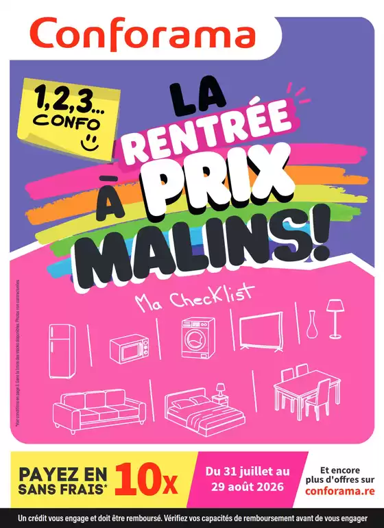 Catalogue Conforama à Reims | 1,2,3... confo | 2026-08-25T00:00:00.000Z - 2026-08-29T00:00:00.000Z