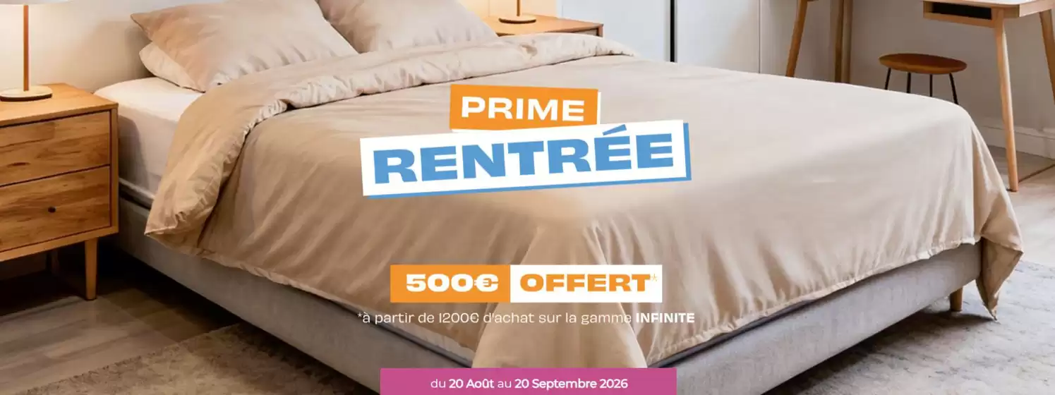 Catalogue L'univers du sommeil | Prime rentrée | 2026-08-26T00:00:00.000Z - 2026-09-20T00:00:00.000Z