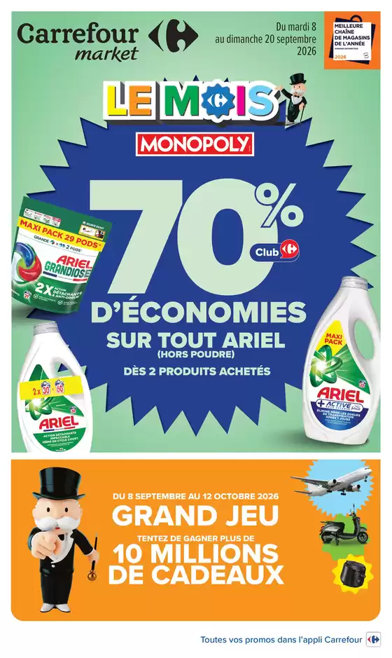 Catalogue Carrefour Market à Panissières | LE MOIS MONOPOLY | 2026-09-08T00:00:00.000Z - 2026-09-20T00:00:00.000Z