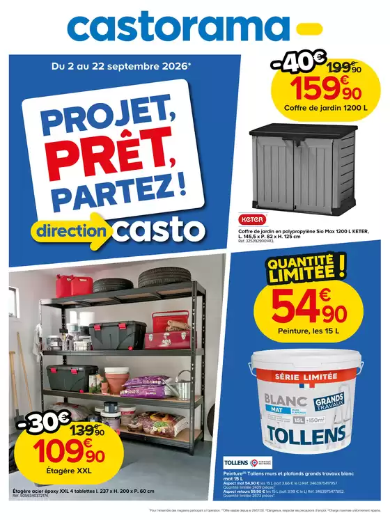 Catalogue Castorama à Hiéville | Projets, prêt, partez ! | 2026-09-02T00:00:00.000Z - 2026-09-22T00:00:00.000Z