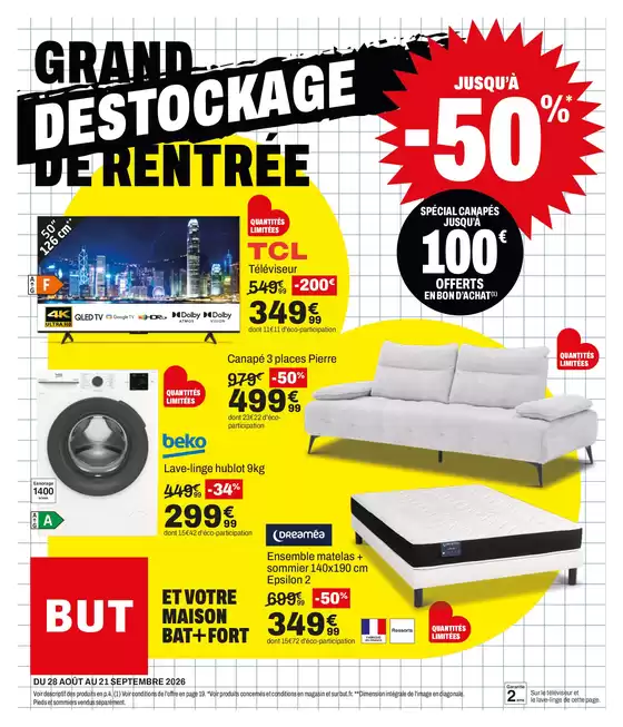 Catalogue BUT à Calcatoggio | Offres spéciales attractives pour tout le monde | 2026-08-28T00:00:00.000Z - 2026-09-21T00:00:00.000Z