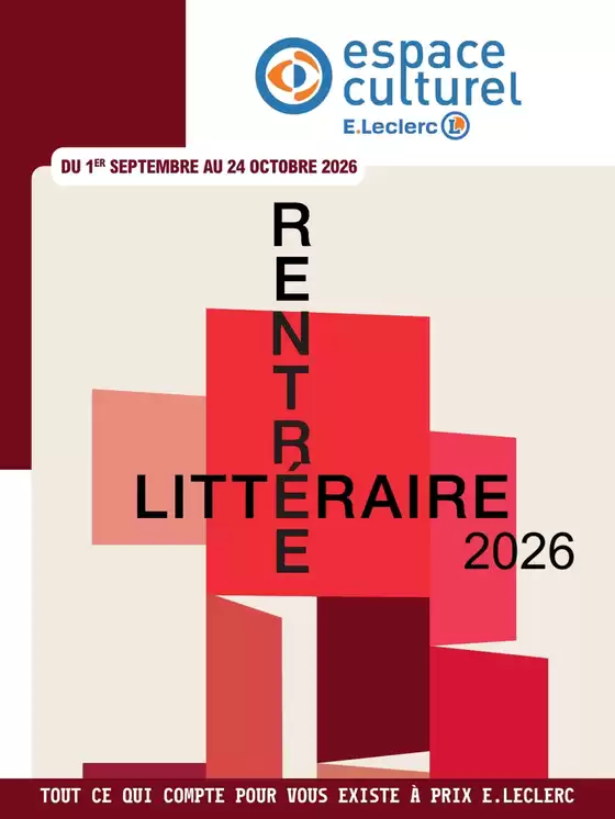 Catalogue E.Leclerc Espace Culturel | GUIDE RENTREE LITTERAIRE | 2026-09-01T00:00:00.000Z - 2026-10-24T00:00:00.000Z