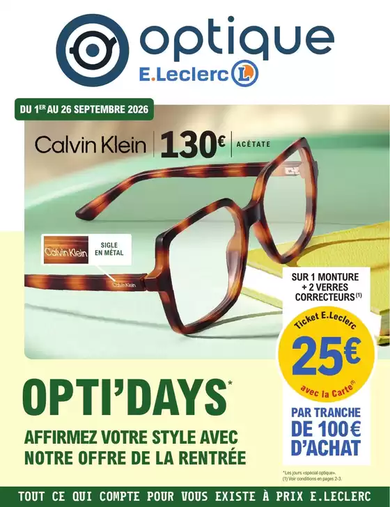 Catalogue E.Leclerc Optique à Chasseneuil-du-Poitou | Optidays De La Rentrée | 2026-09-01T00:00:00.000Z - 2026-09-26T00:00:00.000Z