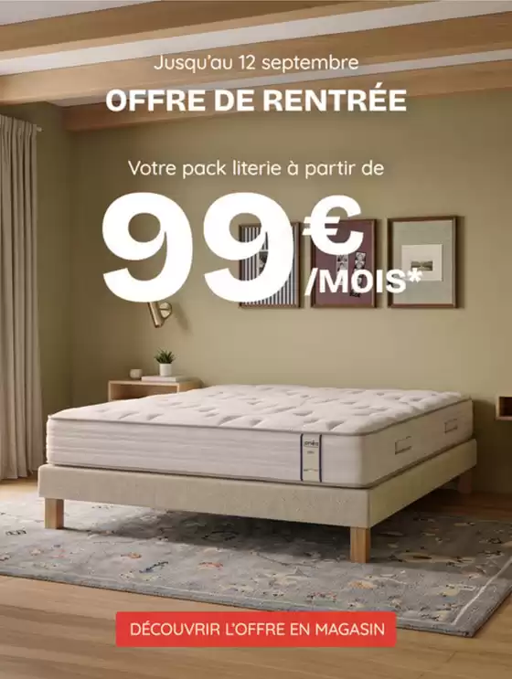 Catalogue Maison de la Literie | Offre de rentréé | 2026-08-31T00:00:00.000Z - 2026-09-12T00:00:00.000Z