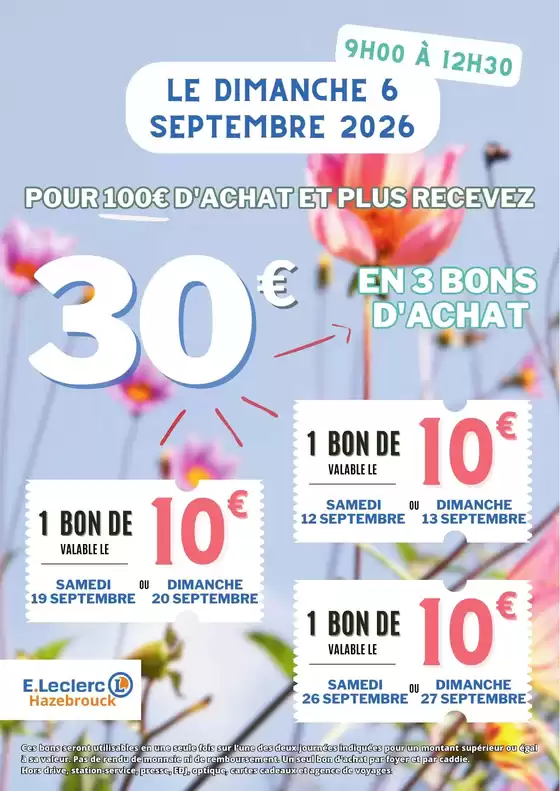 Catalogue E.Leclerc | Bons dachat 6 sept | 2026-09-06T00:00:00.000Z - 2026-09-27T00:00:00.000Z