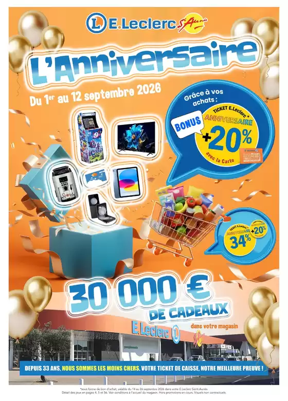 Catalogue E.Leclerc à Corbas | ANNIVERSAIRE MAGASIN SEPT 2026 | 2026-09-01T00:00:00.000Z - 2026-09-26T00:00:00.000Z