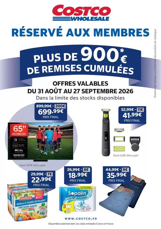 Catalogue Costco | RÉSERVÉ AUX MEMBRES | 2026-08-31T00:00:00.000Z - 2026-09-27T00:00:00.000Z