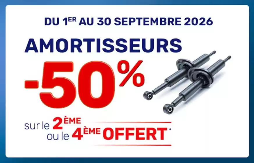 Catalogue AD Auto à Champeix | Les experts AD s’occupent de remplacer vos amortisseurs. | 2026-09-01T00:00:00.000Z - 2026-09-30T00:00:00.000Z