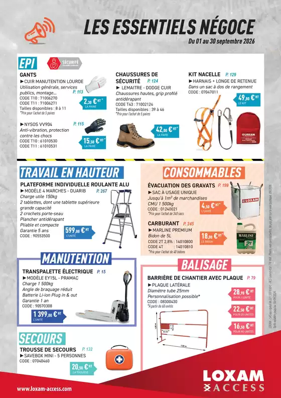 Catalogue Loxam à Strenquels | Essentiels Négoces Access 2026 | 2026-09-01T00:00:00.000Z - 2026-09-30T00:00:00.000Z
