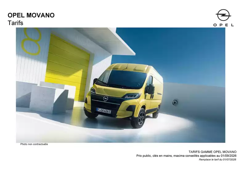 Catalogue Opel à Mauguio | Tarif 1er septembre 2026 opel movano movano electric | 2026-09-02T00:00:00.000Z - 2026-12-31T00:00:00.000Z