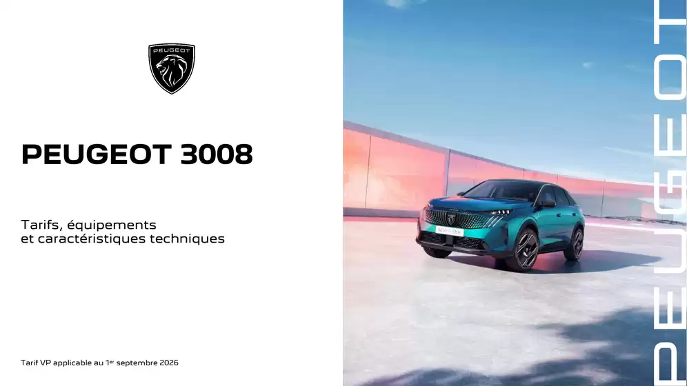 Catalogue Peugeot | Peugeot Ct 3008 applicable au 1er septembre 2026 | 2026-09-03T00:00:00.000Z - 2026-09-30T00:00:00.000Z