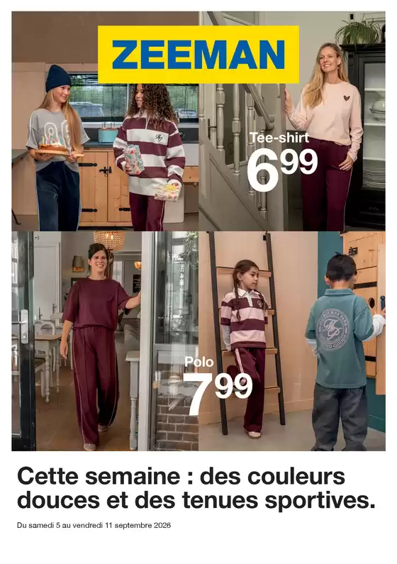 Catalogue Zeeman | Cette semaine : des couleurs douces et des tenues sportives. | 2026-09-04T00:00:00.000Z - 2026-09-11T00:00:00.000Z