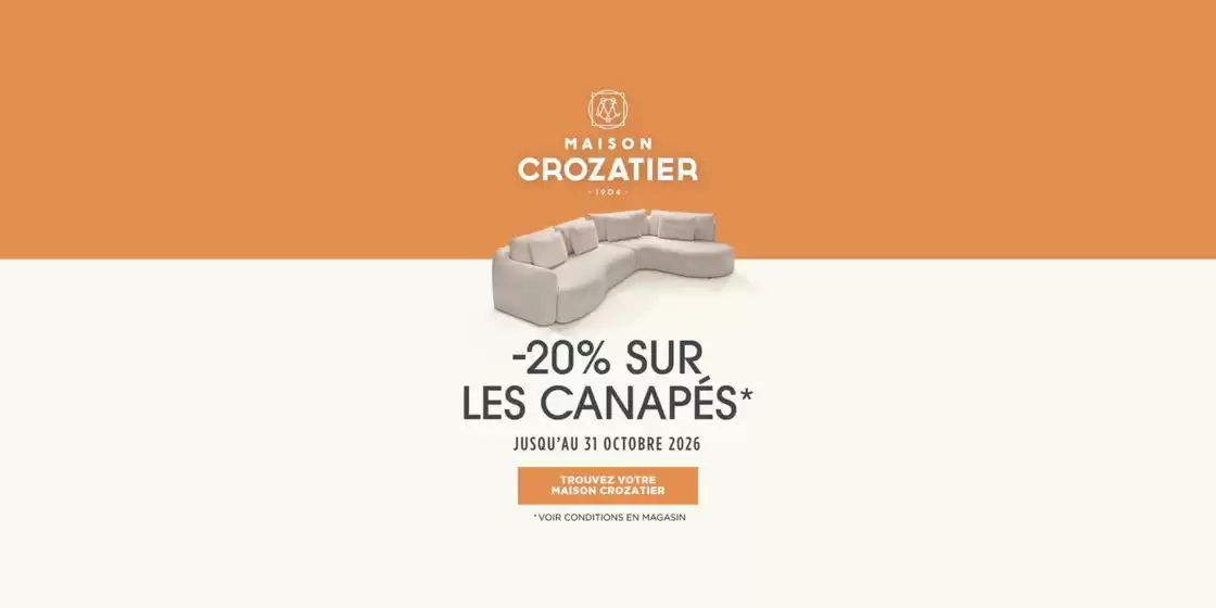 Catalogue Crozatier à Chaintré | SOLDES -20% | 2026-09-04T00:00:00.000Z - 2026-10-31T00:00:00.000Z