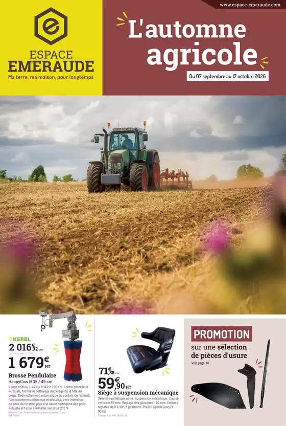 Catalogue Espace emeraude à Baignes Haute Saône | Catalogue : L'automne agricole | 2026-09-07T00:00:00.000Z - 2026-10-17T00:00:00.000Z