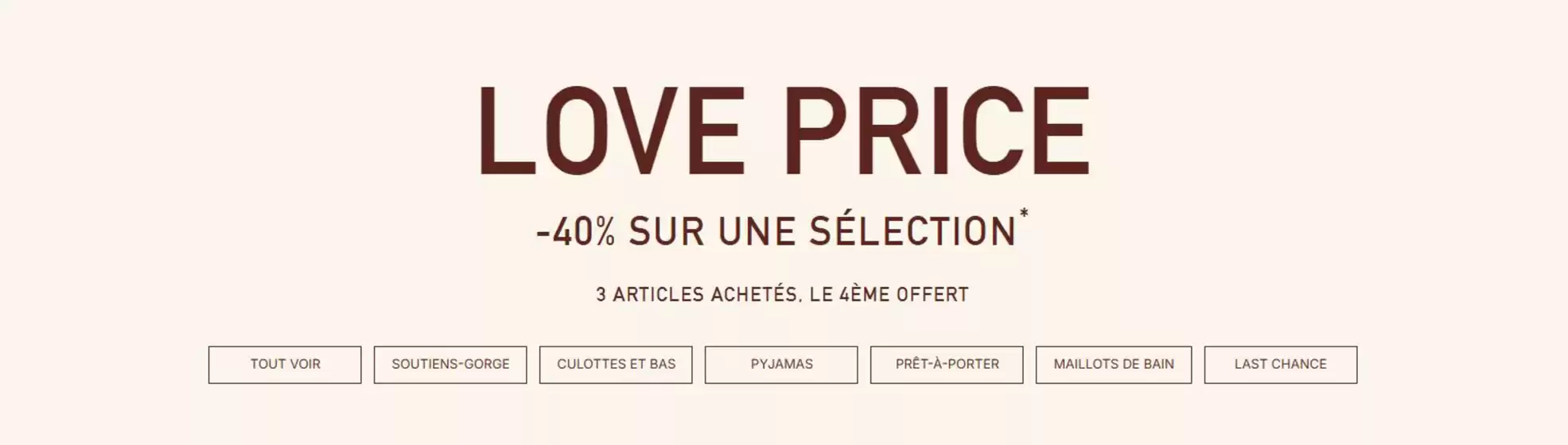Catalogue Etam | Love Price -40% sur une sélection | 2026-09-08T00:00:00.000Z - 2026-09-30T00:00:00.000Z