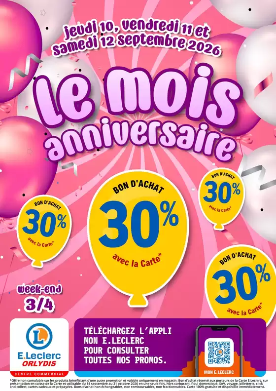 Catalogue E.Leclerc à Douai | ANNIVERSAIRE 3 | 2026-09-10T00:00:00.000Z - 2026-10-31T00:00:00.000Z