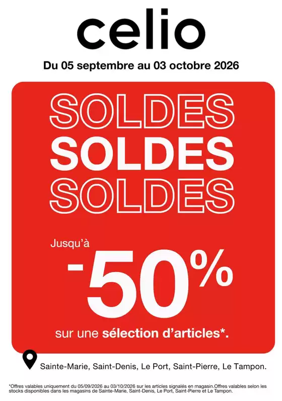 Catalogue Celio | SOLDES jusqu'à -50 % | 2026-09-08T00:00:00.000Z - 2026-10-03T00:00:00.000Z