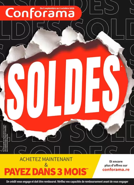 Catalogue Conforama à | SOLDES | 2026-09-08T00:00:00.000Z - 2026-10-02T00:00:00.000Z