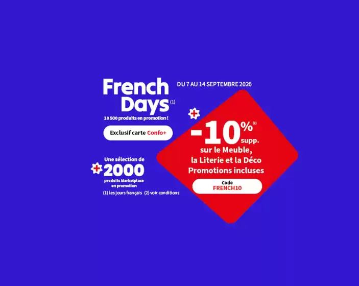Catalogue Conforama | French Days | 2026-09-09T00:00:00.000Z - 2026-09-14T00:00:00.000Z