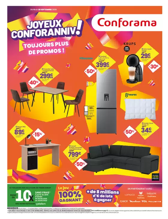Catalogue Conforama | Joyeux Conforanniv ! | 2026-09-09T00:00:00.000Z - 2026-09-28T00:00:00.000Z