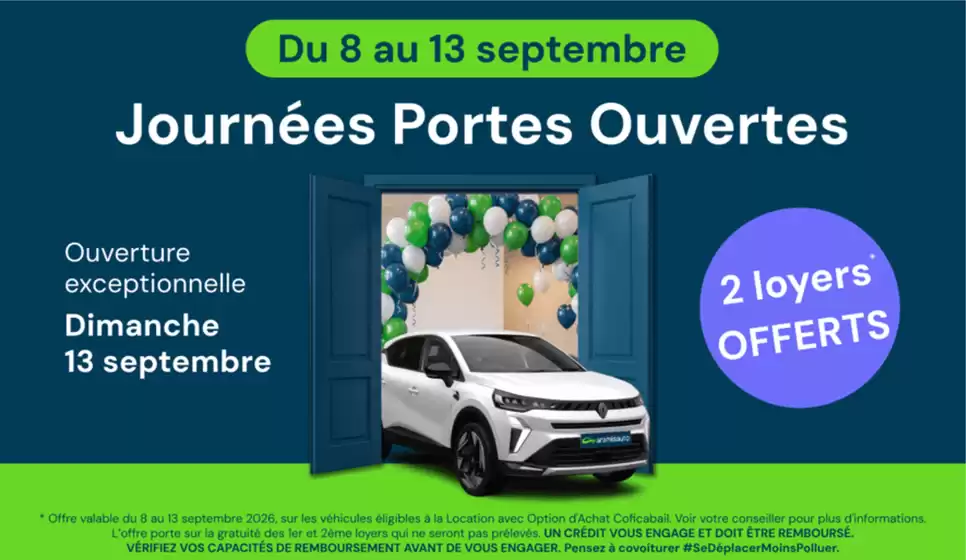 Catalogue Aramis Auto à Bazouges-sur-le-Loir | Ouverture eceptionnelle | 2026-09-09T00:00:00.000Z - 2026-09-13T00:00:00.000Z