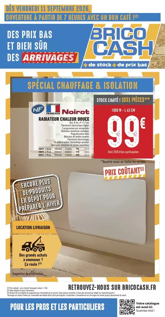 Catalogue Brico Cash | DES PRIX BAS ET BIEN SÜR DES ARRIVAGES | 2026-09-11T00:00:00.000Z - 2026-10-17T00:00:00.000Z