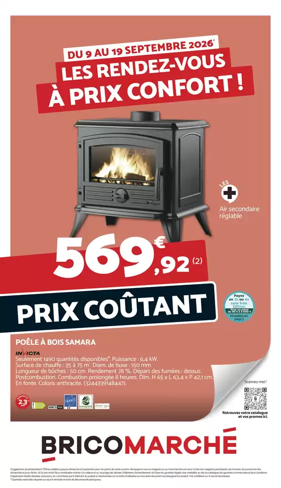 Catalogue Bricomarché | Les rendez-vous à prix confort ! | 2026-09-09T00:00:00.000Z - 2026-09-19T00:00:00.000Z