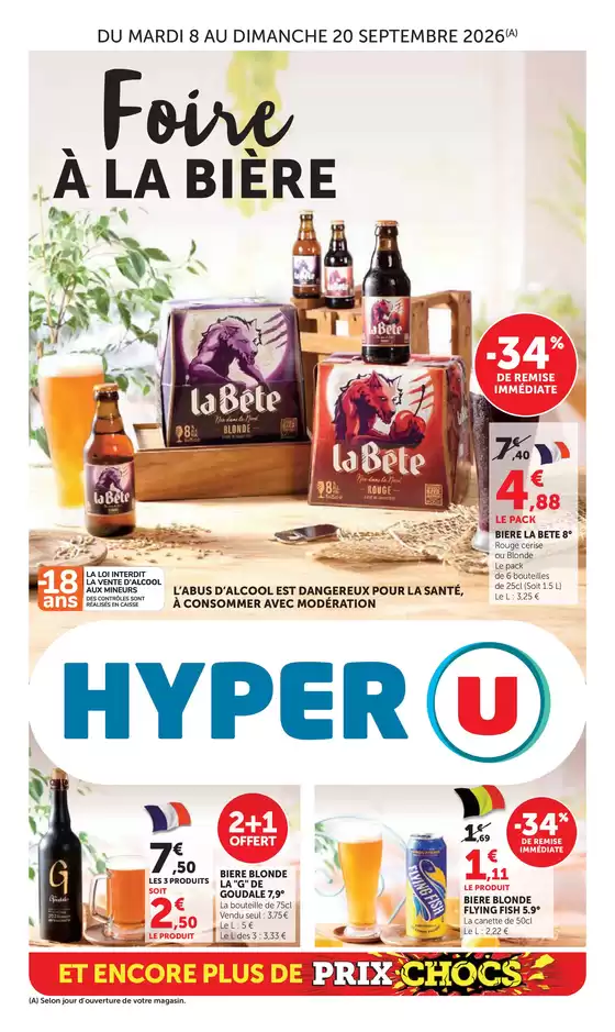 Catalogue Hyper U | Foire À LA BIÈRE | 2026-09-08T00:00:00.000Z - 2026-09-20T00:00:00.000Z