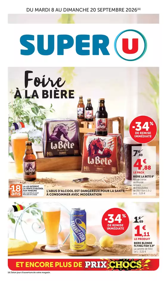 Catalogue Super U à Le Rheu | Foire À LA BIÈRE | 2026-09-08T00:00:00.000Z - 2026-09-20T00:00:00.000Z